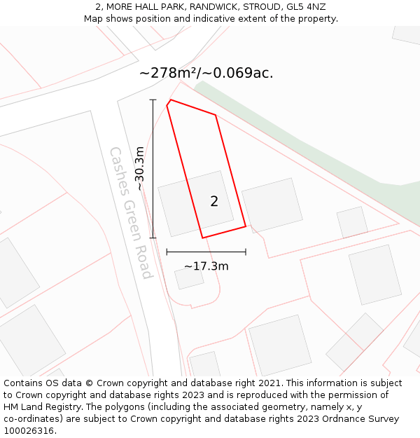 2, MORE HALL PARK, RANDWICK, STROUD, GL5 4NZ: Plot and title map
