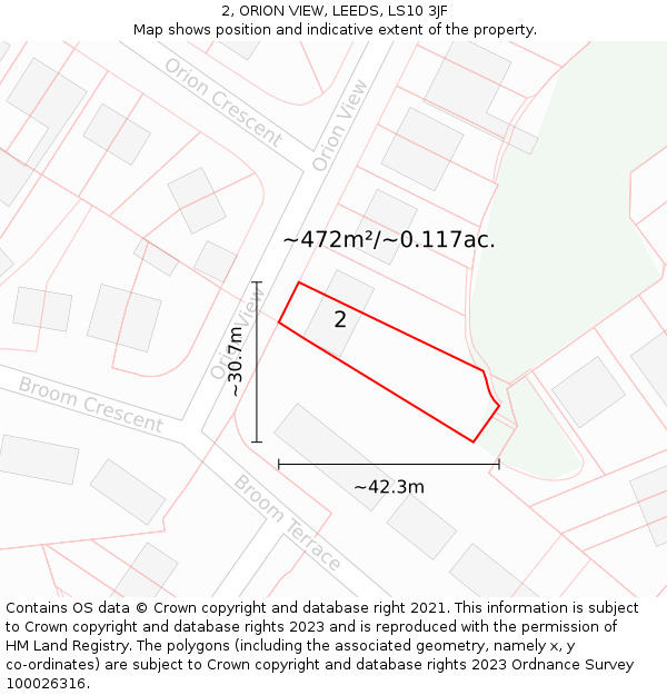 2, ORION VIEW, LEEDS, LS10 3JF: Plot and title map
