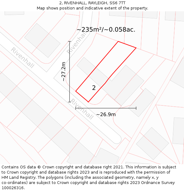 2, RIVENHALL, RAYLEIGH, SS6 7TT: Plot and title map