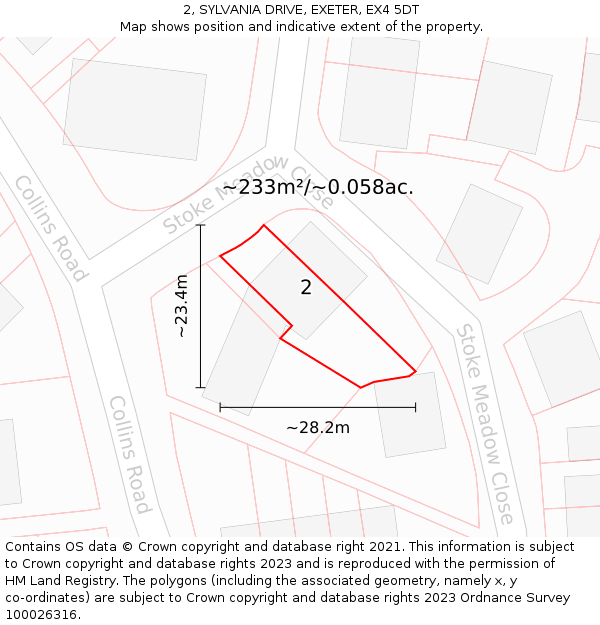 2, SYLVANIA DRIVE, EXETER, EX4 5DT: Plot and title map