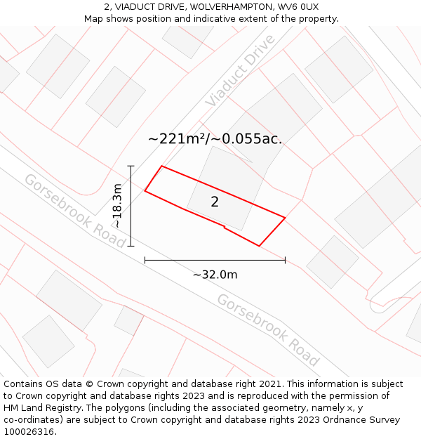 2, VIADUCT DRIVE, WOLVERHAMPTON, WV6 0UX: Plot and title map