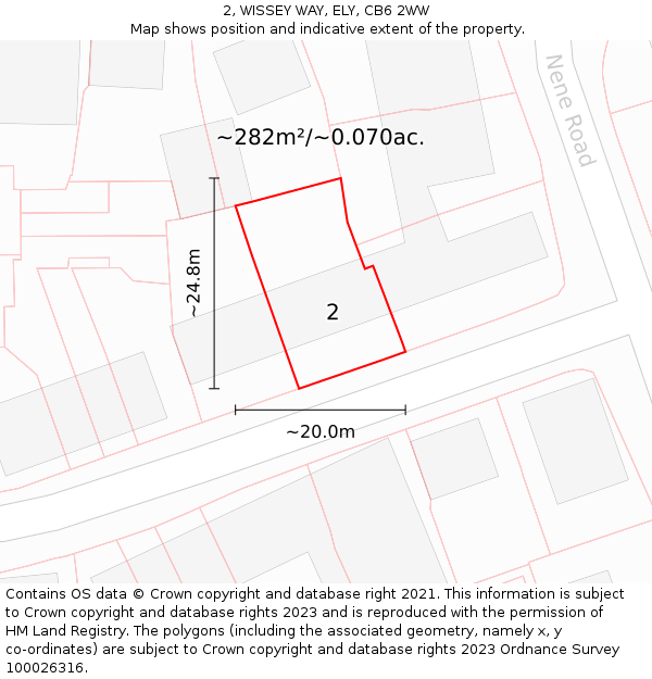 2, WISSEY WAY, ELY, CB6 2WW: Plot and title map