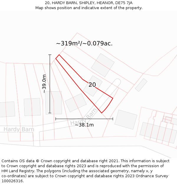 20, HARDY BARN, SHIPLEY, HEANOR, DE75 7JA: Plot and title map