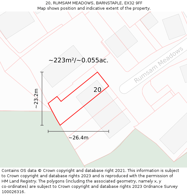 20, RUMSAM MEADOWS, BARNSTAPLE, EX32 9FF: Plot and title map