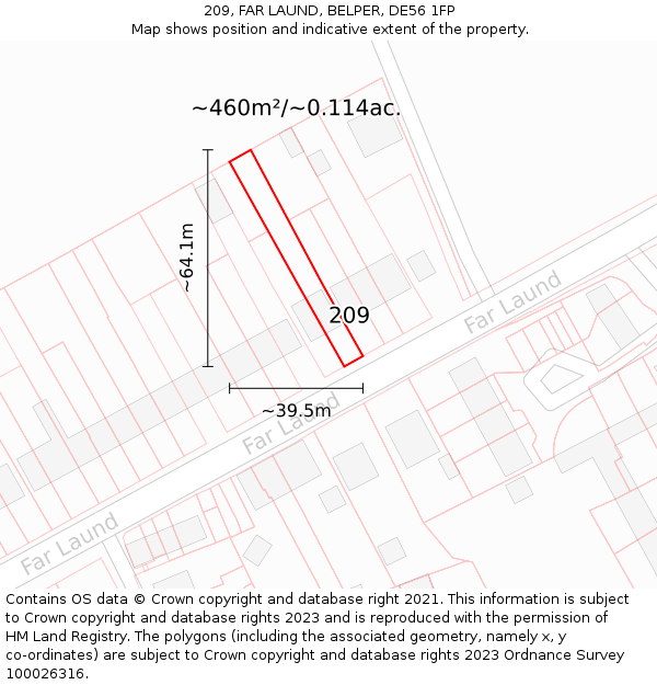 209, FAR LAUND, BELPER, DE56 1FP: Plot and title map