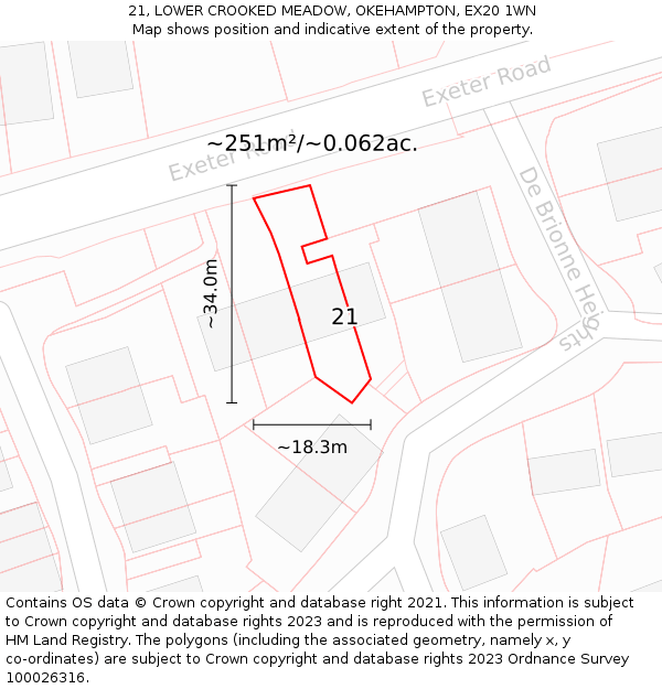 Okehampton Postcode Map 21, LOWER CROOKED MEADOW, OKEHAMPTON, EX20 1WN - £245,000