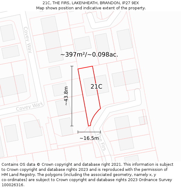 21C, THE FIRS, LAKENHEATH, BRANDON, IP27 9EX: Plot and title map