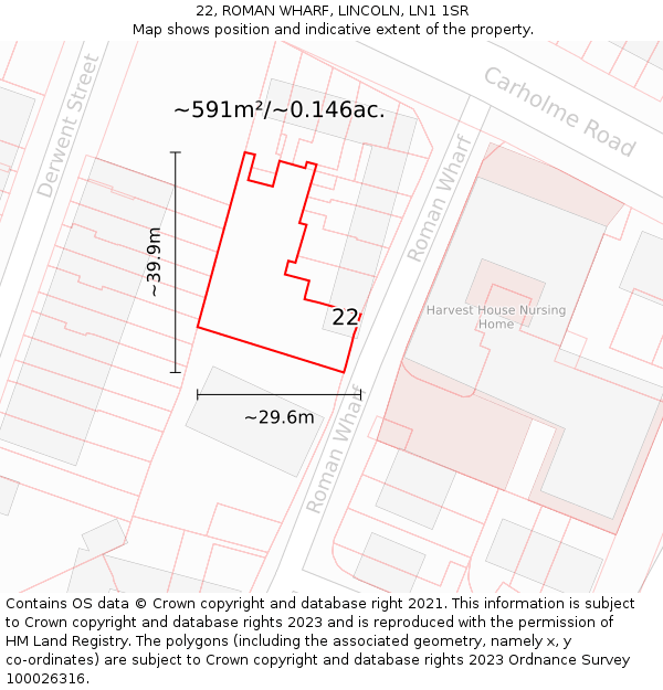 22, ROMAN WHARF, LINCOLN, LN1 1SR: Plot and title map