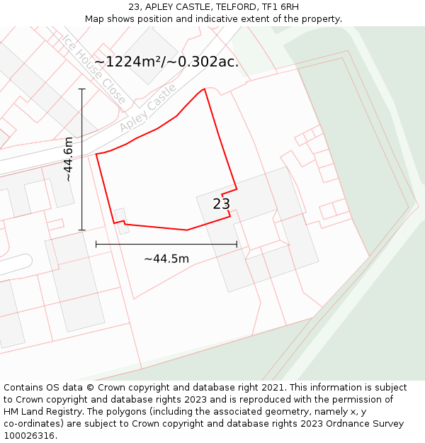 23, APLEY CASTLE, TELFORD, TF1 6RH: Plot and title map