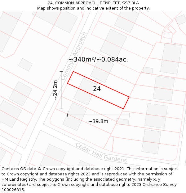 24, COMMON APPROACH, BENFLEET, SS7 3LA: Plot and title map