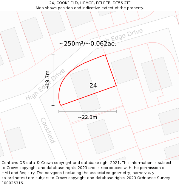 24, COOKFIELD, HEAGE, BELPER, DE56 2TF: Plot and title map