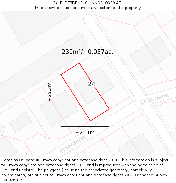 24, ELDERDENE, CHINNOR, OX39 4EH: Plot and title map