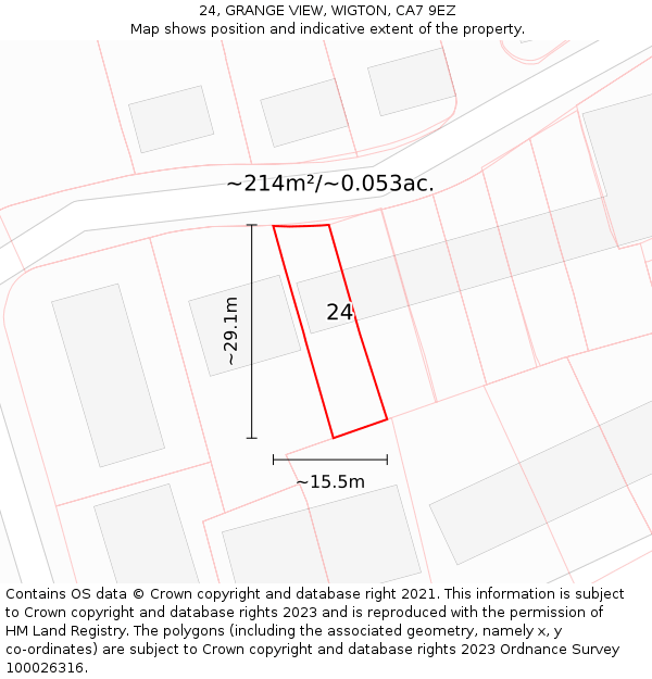 24, GRANGE VIEW, WIGTON, CA7 9EZ: Plot and title map