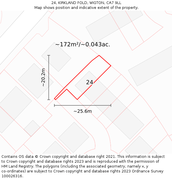 24, KIRKLAND FOLD, WIGTON, CA7 9LL: Plot and title map