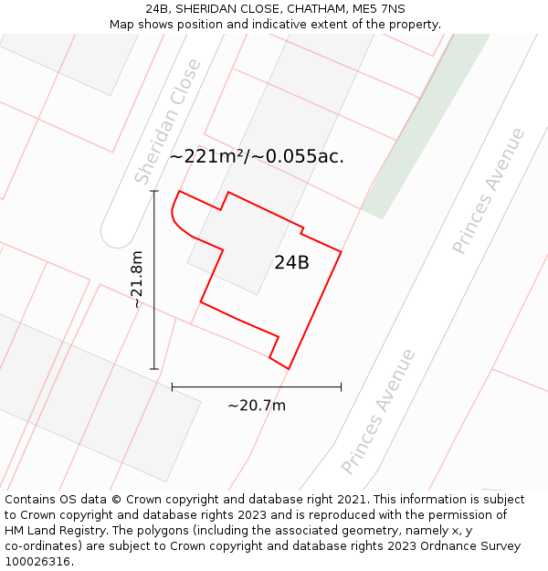 24B, SHERIDAN CLOSE, CHATHAM, ME5 7NS: Plot and title map