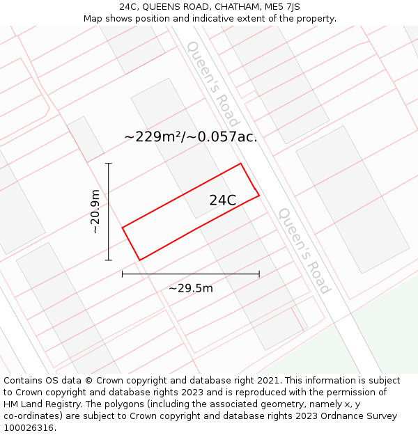 24C, QUEENS ROAD, CHATHAM, ME5 7JS: Plot and title map