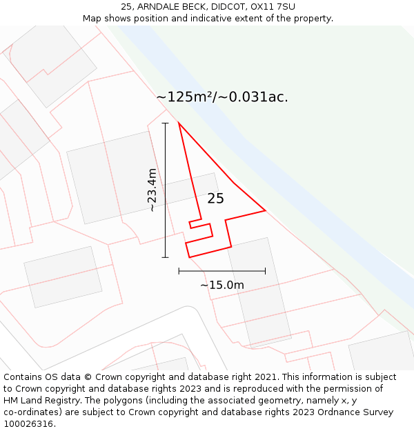 25, ARNDALE BECK, DIDCOT, OX11 7SU: Plot and title map