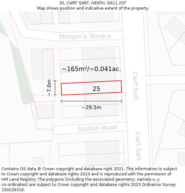 25, CWRT SART, NEATH, SA11 2ST: Plot and title map