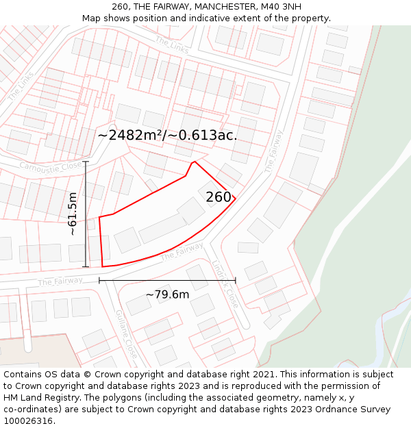 260, THE FAIRWAY, MANCHESTER, M40 3NH: Plot and title map