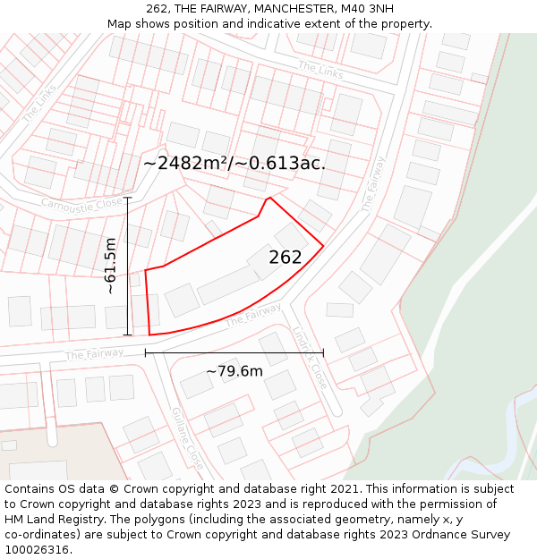 262, THE FAIRWAY, MANCHESTER, M40 3NH: Plot and title map