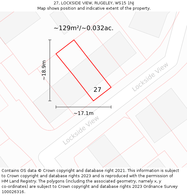 27, LOCKSIDE VIEW, RUGELEY, WS15 1NJ: Plot and title map