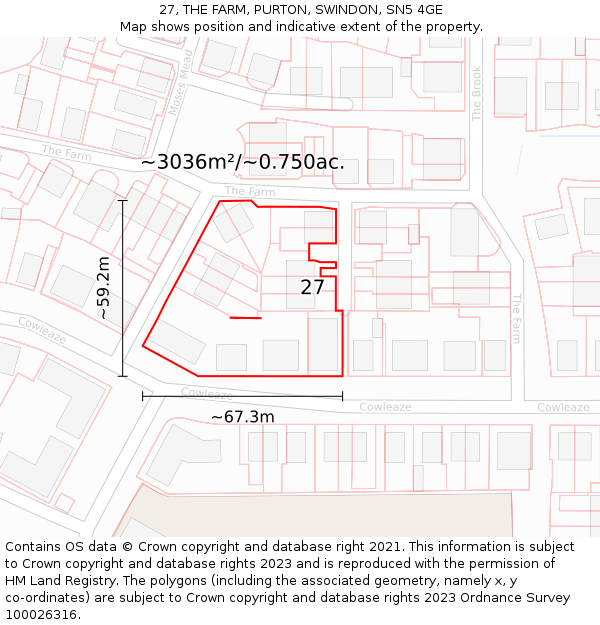 27, THE FARM, PURTON, SWINDON, SN5 4GE: Plot and title map