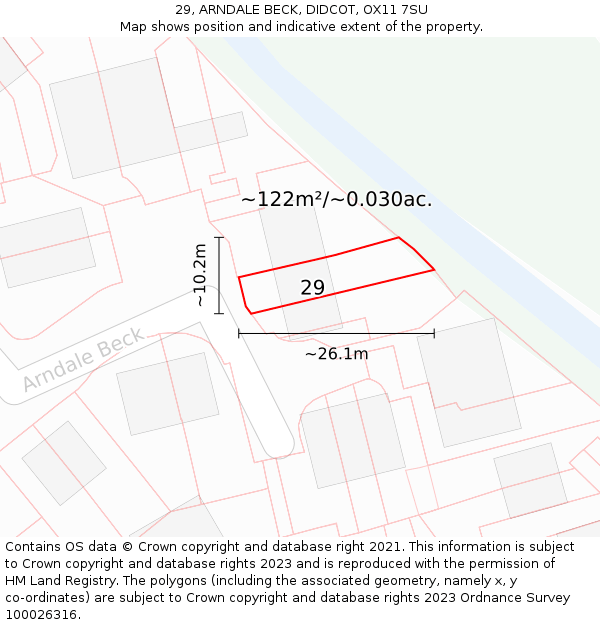 29, ARNDALE BECK, DIDCOT, OX11 7SU: Plot and title map