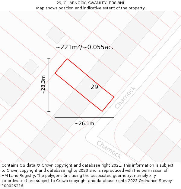 29, CHARNOCK, SWANLEY, BR8 8NL: Plot and title map