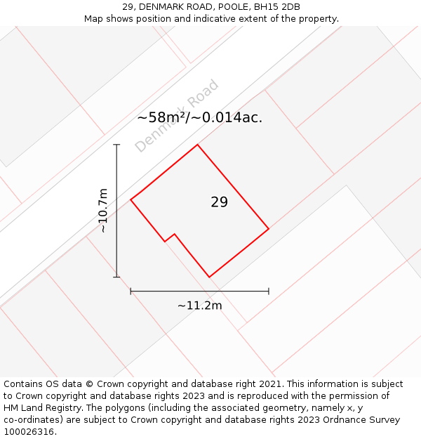 29, DENMARK ROAD, POOLE, BH15 2DB: Plot and title map