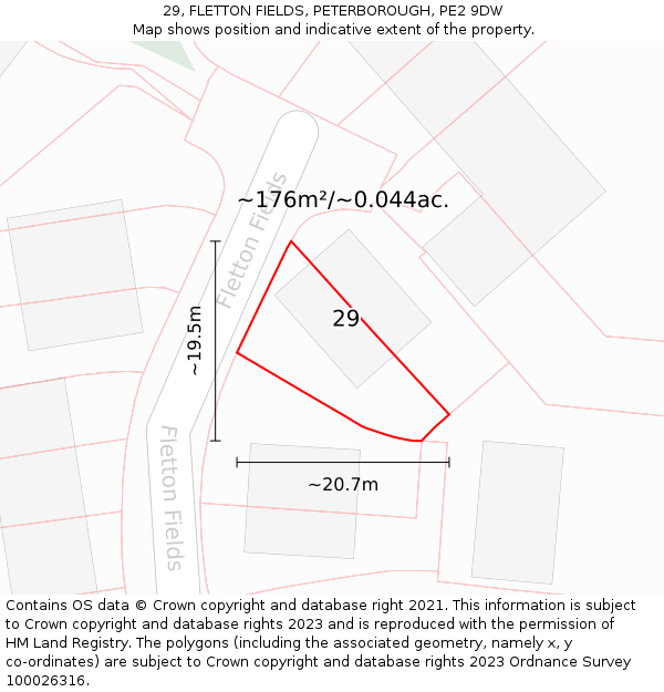 29, FLETTON FIELDS, PETERBOROUGH, PE2 9DW: Plot and title map