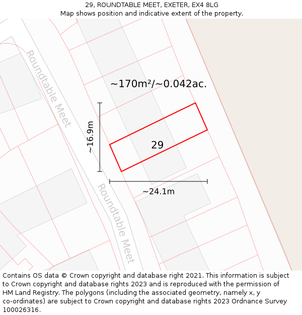 29, ROUNDTABLE MEET, EXETER, EX4 8LG: Plot and title map