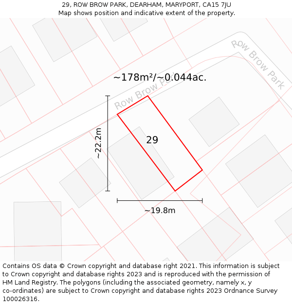 29, ROW BROW PARK, DEARHAM, MARYPORT, CA15 7JU: Plot and title map
