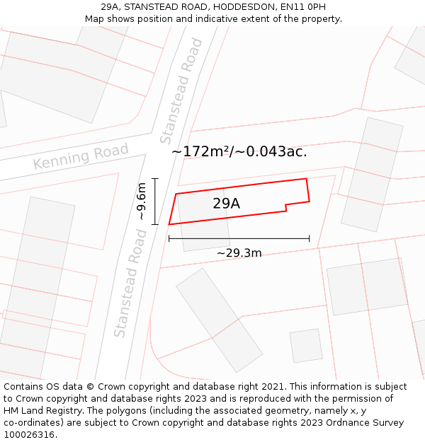 29A, STANSTEAD ROAD, HODDESDON, EN11 0PH: Plot and title map