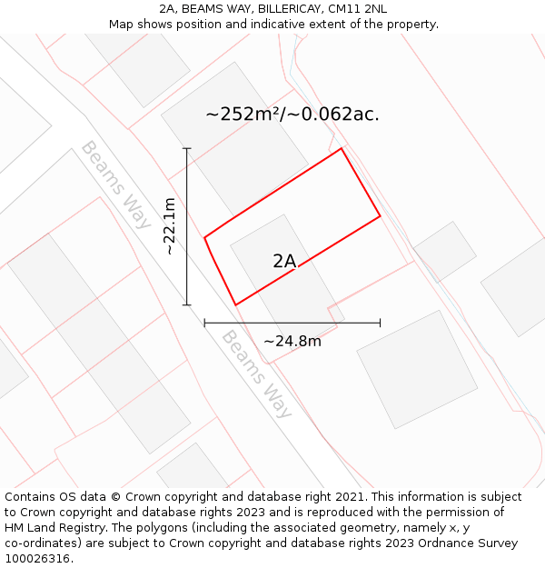 2A, BEAMS WAY, BILLERICAY, CM11 2NL: Plot and title map