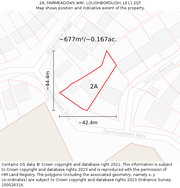 2A, FAIRMEADOWS WAY, LOUGHBOROUGH, LE11 2QT: Plot and title map