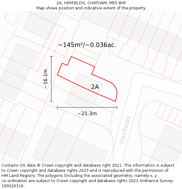 2A, HAYFIELDS, CHATHAM, ME5 8HF: Plot and title map