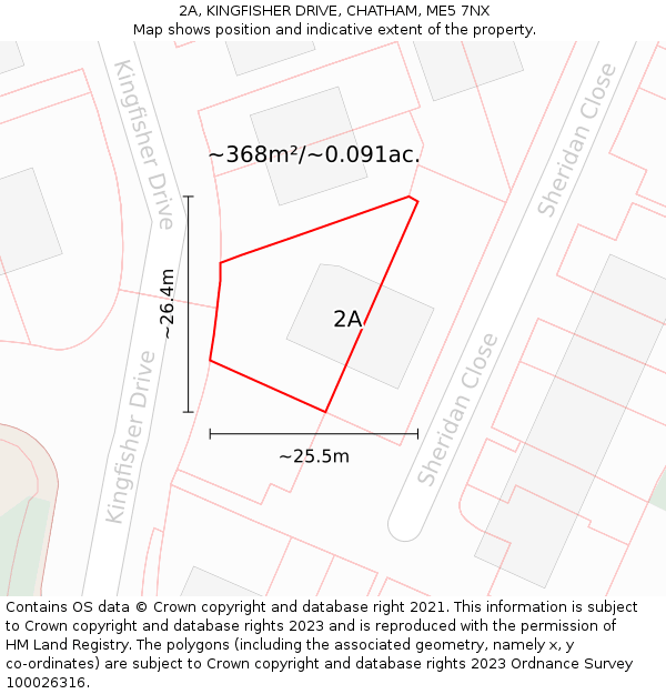 2A, KINGFISHER DRIVE, CHATHAM, ME5 7NX: Plot and title map