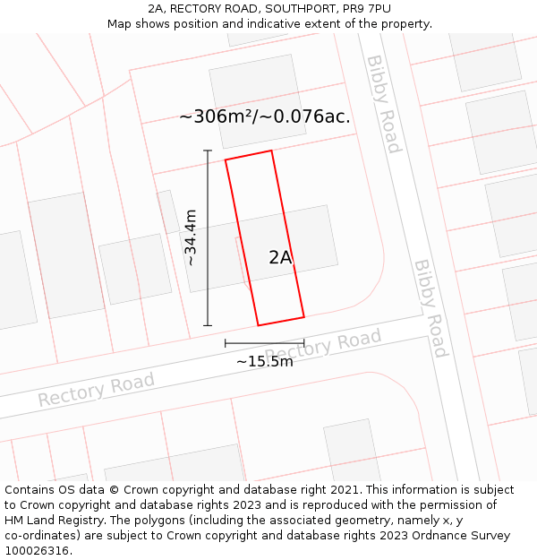 2A, RECTORY ROAD, SOUTHPORT, PR9 7PU: Plot and title map