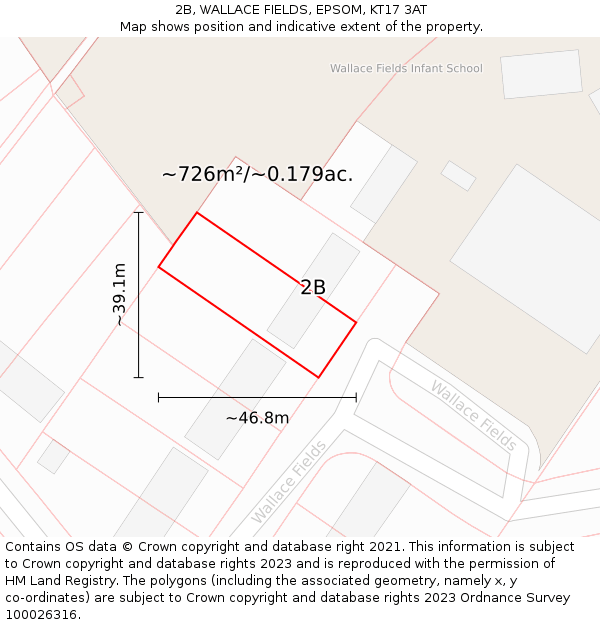 2B, WALLACE FIELDS, EPSOM, KT17 3AT: Plot and title map