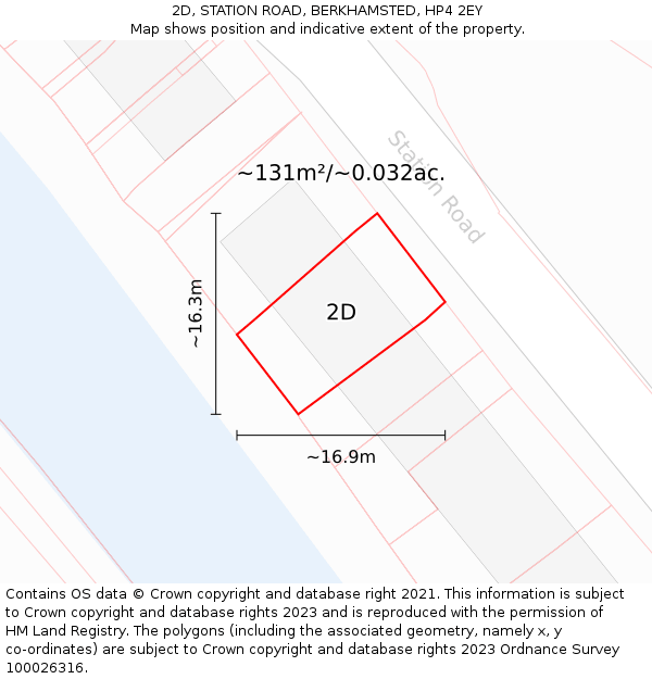 2D, STATION ROAD, BERKHAMSTED, HP4 2EY: Plot and title map