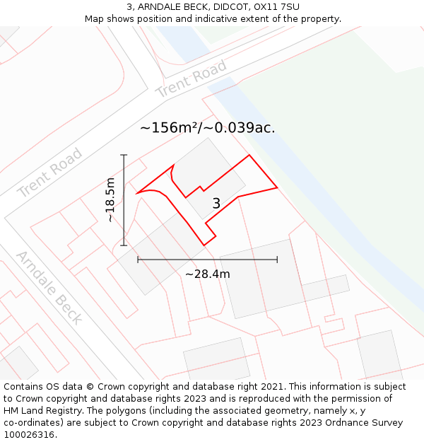 3, ARNDALE BECK, DIDCOT, OX11 7SU: Plot and title map