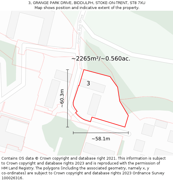 3, GRANGE PARK DRIVE, BIDDULPH, STOKE-ON-TRENT, ST8 7XU: Plot and title map