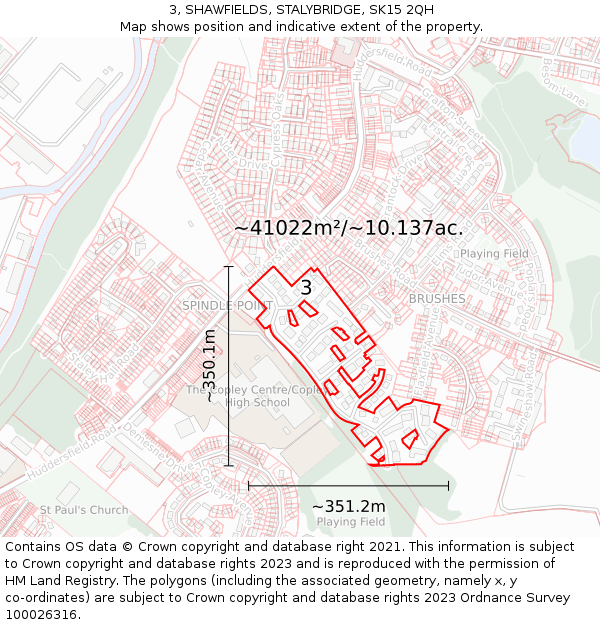 3, SHAWFIELDS, STALYBRIDGE, SK15 2QH: Plot and title map