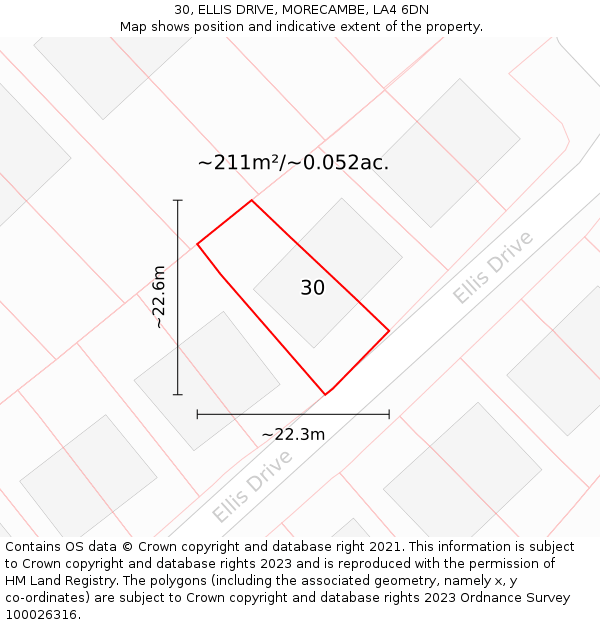 30, ELLIS DRIVE, MORECAMBE, LA4 6DN: Plot and title map