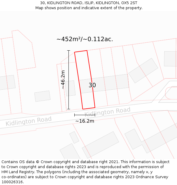 30, KIDLINGTON ROAD, ISLIP, KIDLINGTON, OX5 2ST: Plot and title map