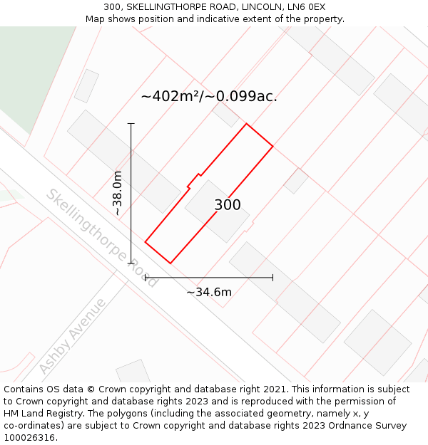 300, SKELLINGTHORPE ROAD, LINCOLN, LN6 0EX: Plot and title map
