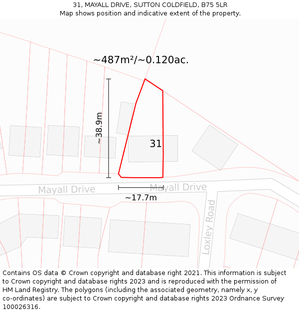 31, MAYALL DRIVE, SUTTON COLDFIELD, B75 5LR: Plot and title map