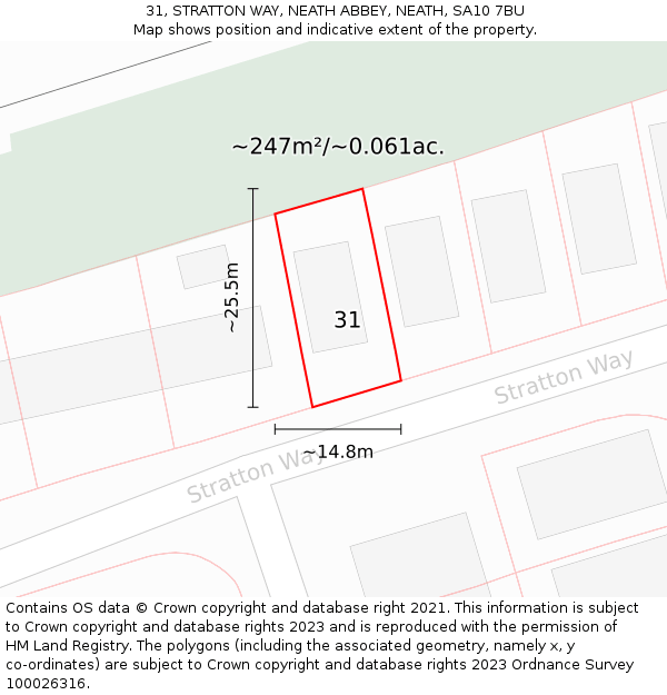 31, STRATTON WAY, NEATH ABBEY, NEATH, SA10 7BU: Plot and title map