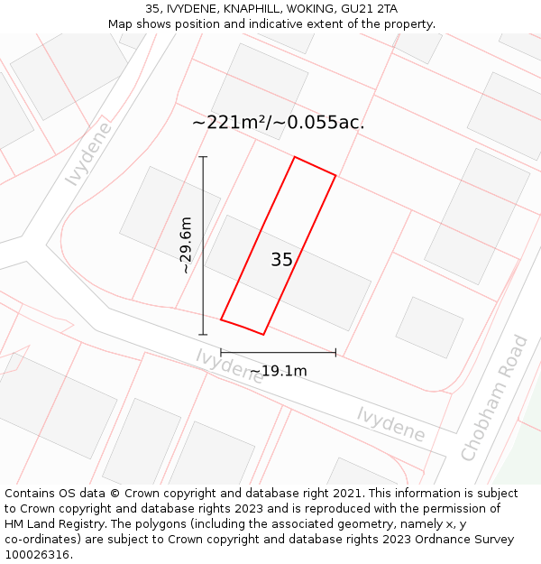 35, IVYDENE, KNAPHILL, WOKING, GU21 2TA: Plot and title map