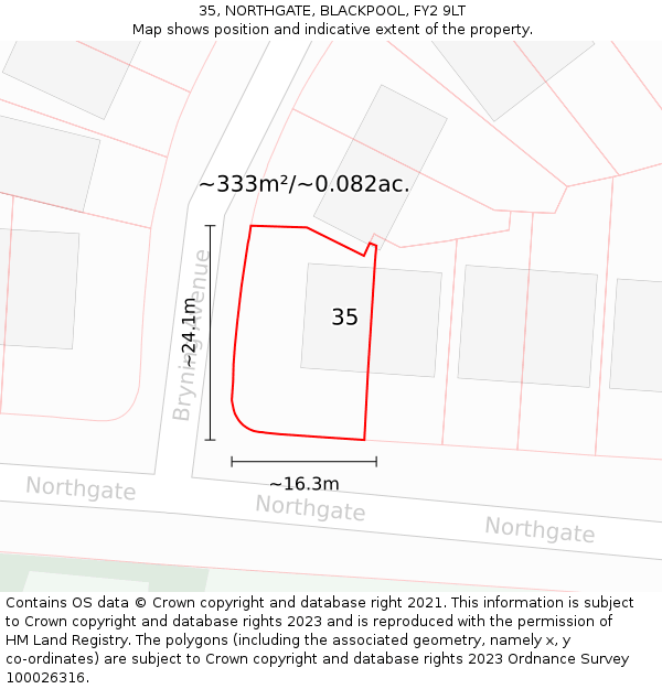 35, NORTHGATE, BLACKPOOL, FY2 9LT: Plot and title map